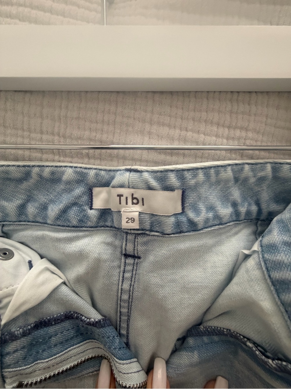 Tibi Light Wash Sid Wide-Leg Jeans - Picture 7 of 8